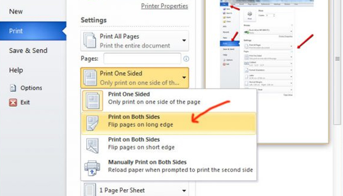 Cách In 2 mặt trong Word 2010, 2013, 2016 và 2019