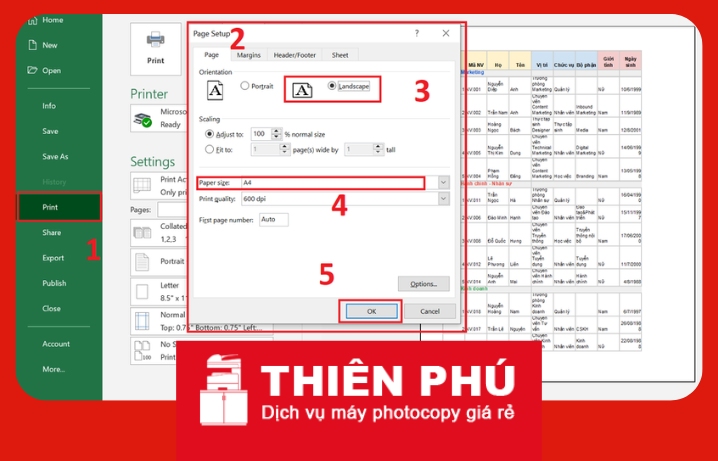 Cách in ngang giấy A4 đơn giản trong word excel mọi phiên bản