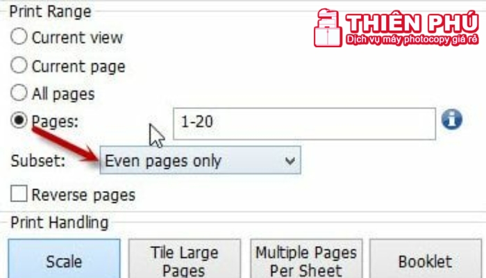 Chọn even pages only trong PDF